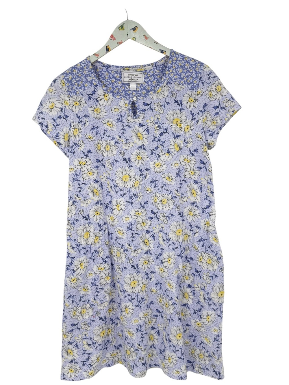 Carole Hochman Women’s Size Small Heavenly Soft Nightgown Blue Daisy print